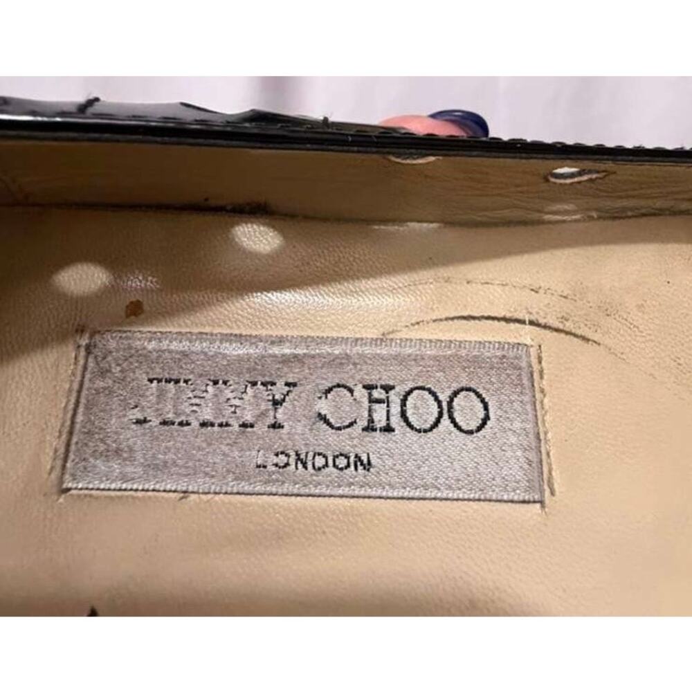 Jimmy Choo Patent Leather Flats with Cutout Details sz. 6.5 - Picture 2 of 8